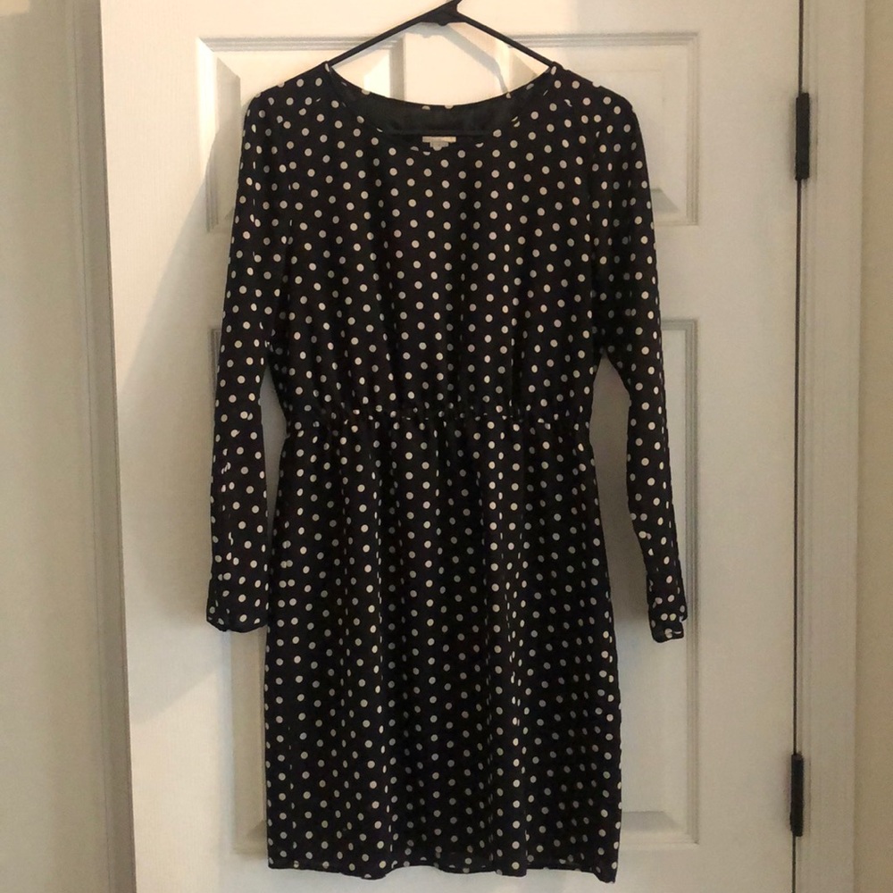 Polka Dot J.Crew Long-Sleeved Dress